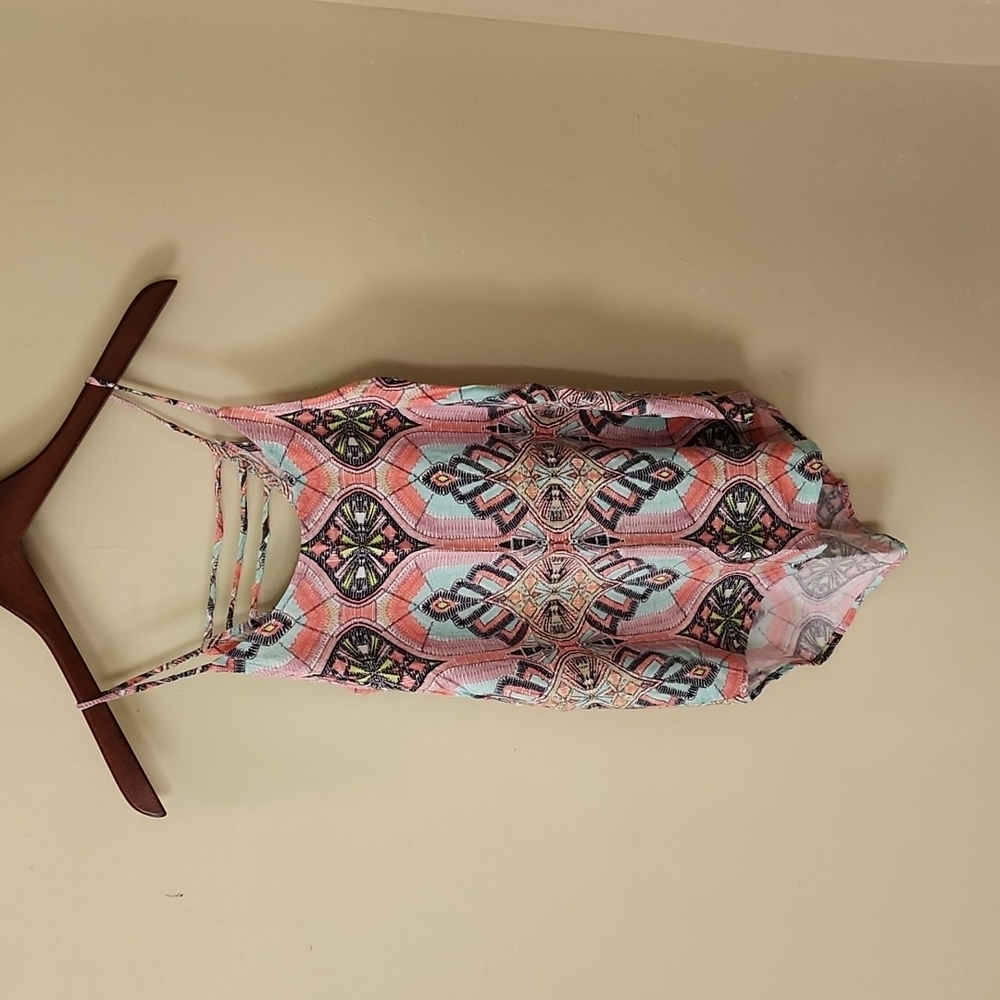 Small Mason + MacKenzie Tribal Print Tank Top Boho Hippy Style